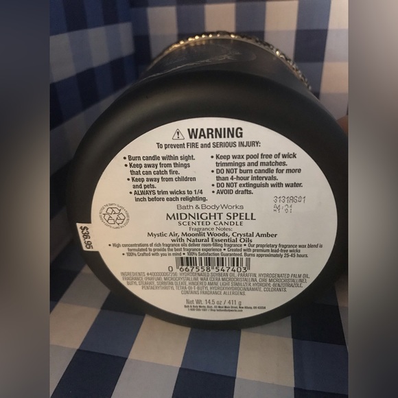 MIDNIGHT SPELL 3-WICK CANDLE 14.5 oz by Bath and Body Works - Picture 3 of 3